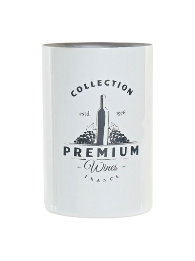 Refroidisseur de Bouteilles DKD Home Decor Blanc Argenté Acier inoxydable 12 x 12 x 18 cm