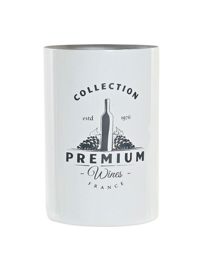 Bottle Cooler DKD Home Decor White Silver Stainless steel 12 x 12 x 18 cm