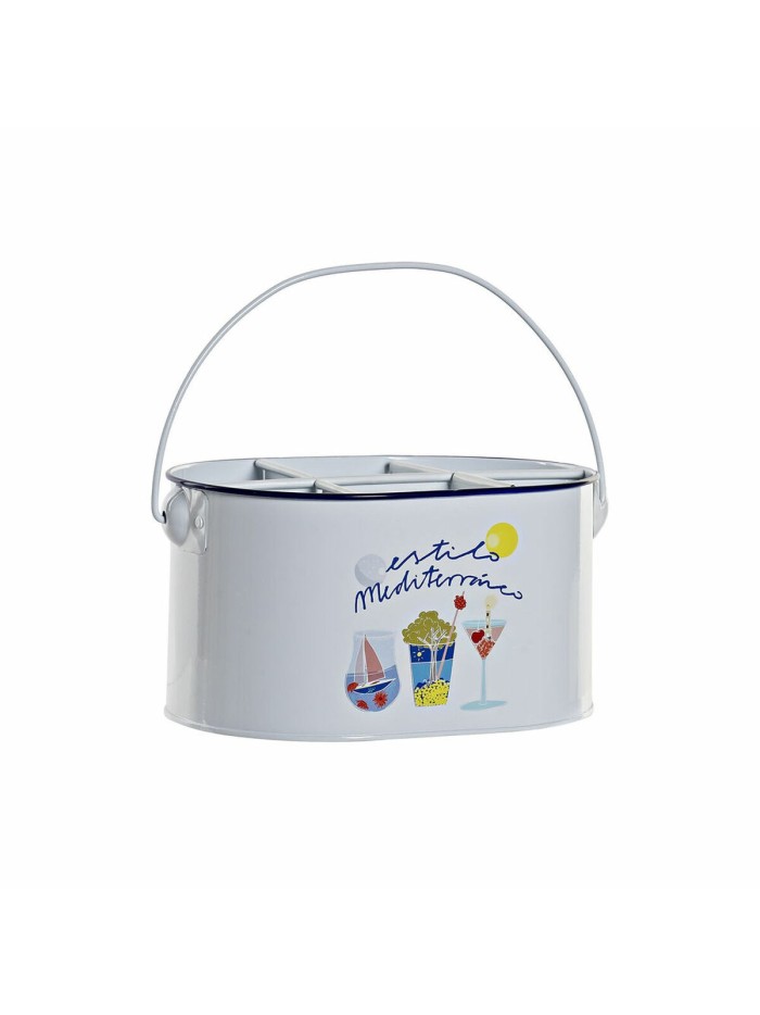 Cubitera DKD Home Decor Blanco Multicolor Metal 24,5 x 17 x 13 cm