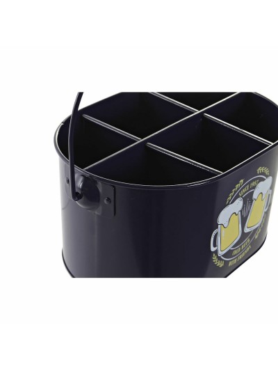 Cubitera DKD Home Decor Amarillo Multicolor Azul marino Metal 27 x 17,5 x 13 cm