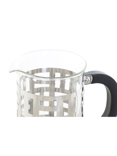 Portavelas DKD Home Decor Negro Plateado Acero Inoxidable Plástico Vidrio de Borosilicato 600 ml 16 x 9 x 18 cm