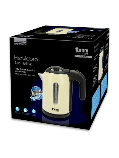 Bouilloire Électrique avec Voyant LED TM Electron Acier inoxydable Crème