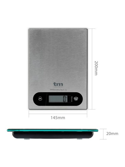 Báscula de Cocina TM Electron Gris 5 kg