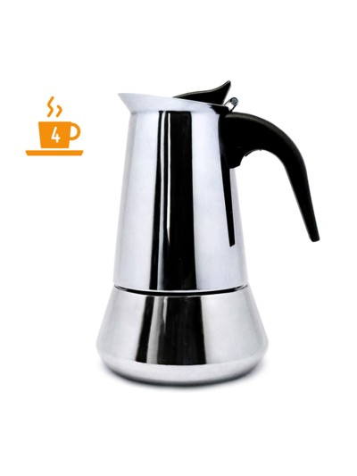 Cafetera Italiana Vin Bouquet 4 Tazas Acero Inoxidable