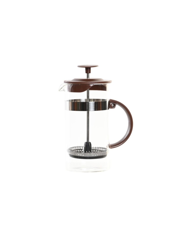 Cafetière à Piston DKD Home Decor Marron Transparent Acier inoxydable Verre Borosilicaté 350 ml 16 x 9 x 18,5 cm