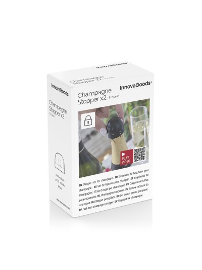 Lot de Bouchons à Champagne Fizzave InnovaGoods Pack de 2 unités