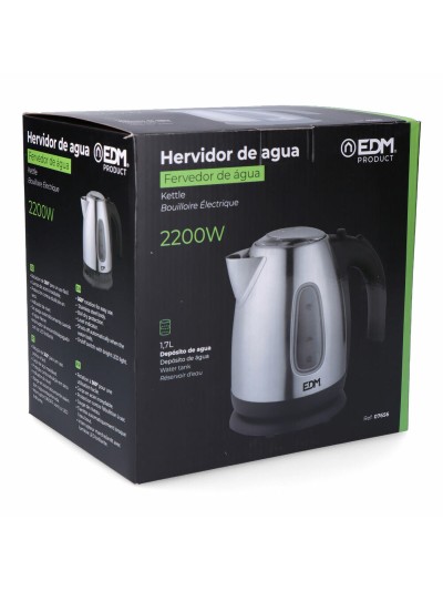 Hervidor EDM 07656 Kettle Negro Acero Inoxidable 2200 W 1,7 L