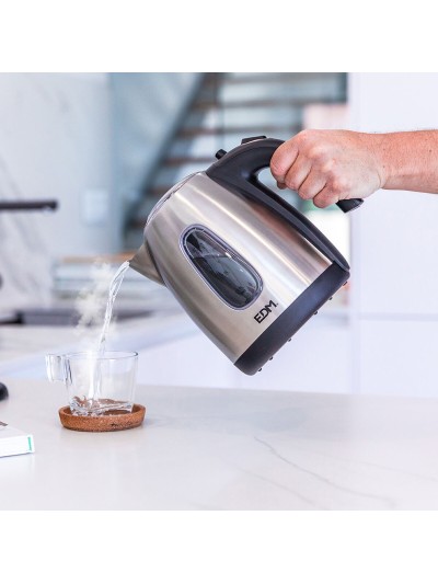 Hervidor EDM 07656 Kettle Negro Acero Inoxidable 2200 W 1,7 L