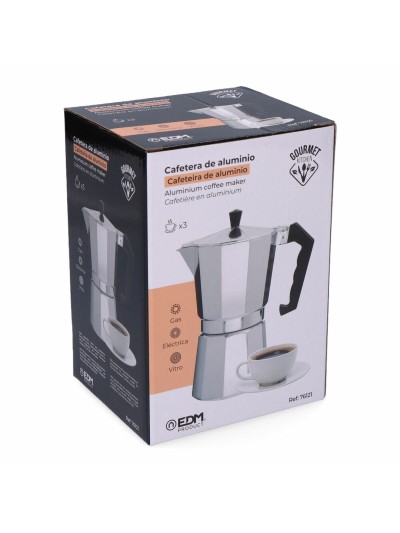 Cafetera Italiana EDM   Aluminio 3 Tazas