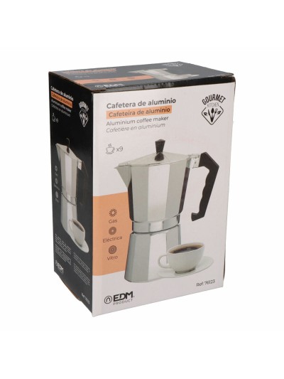 Cafetera Italiana EDM   Aluminio 9 Tazas