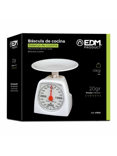 Báscula de Cocina Retro EDM 07621 Blanco 4 Kg