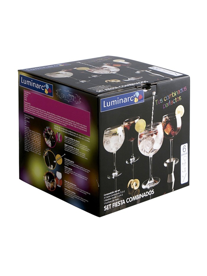 Set de Coctelería Luminarc Multicolor Vidrio 6 Piezas