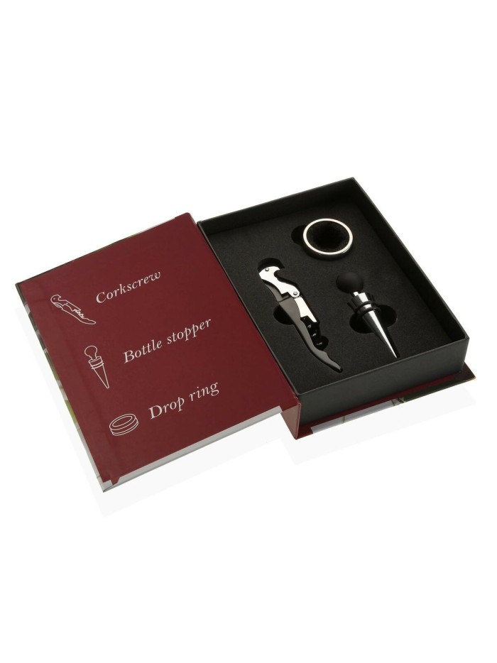 Set d'Accessoires pour Vin Versa Livre Bois 4 x 22 x 16,5 cm