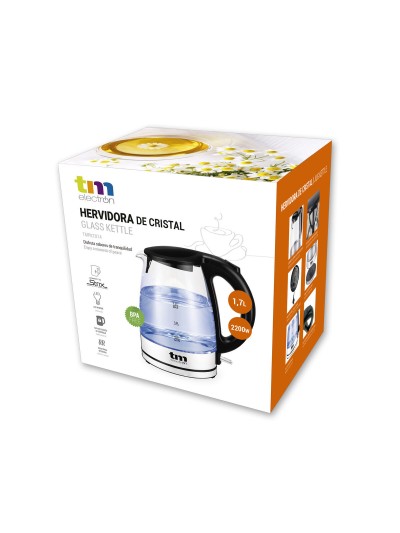 Hervidor TM Electron 1,7 L Cristal Vidrio de Borosilicato