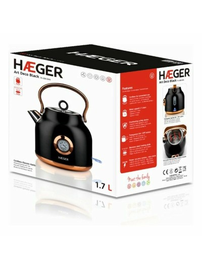 Hervidor y Tetera Eléctrica Haeger EK-22B.024A Negro Acero Inoxidable 2200 W 1,7 L