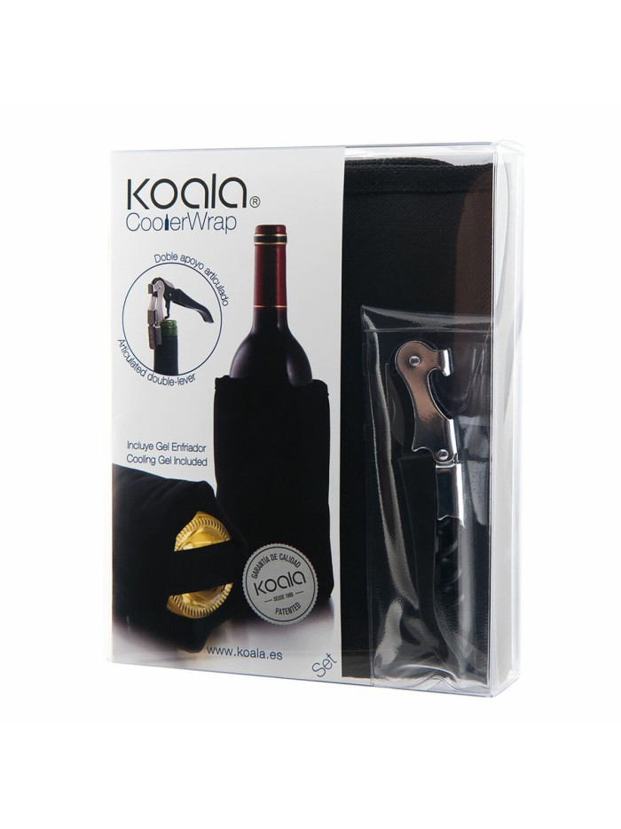 Set of Wine Accessories Koala Ac Black Metal 2 Pieces