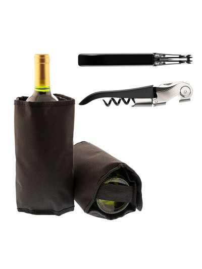 Set d'Accessoires pour Vin Koala Ac Noir Métal 2 Pièces