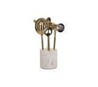 Set de Coctelería DKD Home Decor 10 x 3 x 21 cm Plateado Dorado Acero Inoxidable Mármol