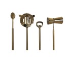 Set de Coctelería DKD Home Decor 10 x 3 x 21 cm Plateado Dorado Acero Inoxidable Mármol