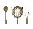 Set de Coctelería DKD Home Decor 10 x 3 x 21 cm Plateado Dorado Acero Inoxidable Mármol