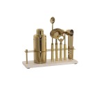 Set de Coctelería DKD Home Decor 30 x 10 x 28 cm Acero Inoxidable Cobre Blanco Mármol
