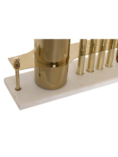 Set de Coctelería DKD Home Decor 30 x 10 x 28 cm Acero Inoxidable Cobre Blanco Mármol