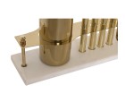 Set de Coctelería DKD Home Decor 30 x 10 x 28 cm Acero Inoxidable Cobre Blanco Mármol
