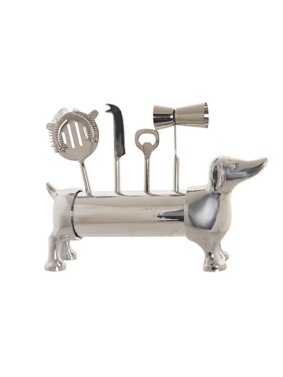 Set de Coctelería DKD Home Decor 37 x 9 x 18 cm Plateado Acero Inoxidable