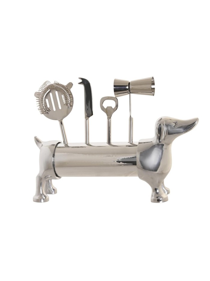 Coffret Cocktail DKD Home Decor 37 x 9 x 18 cm Argenté Acier inoxydable