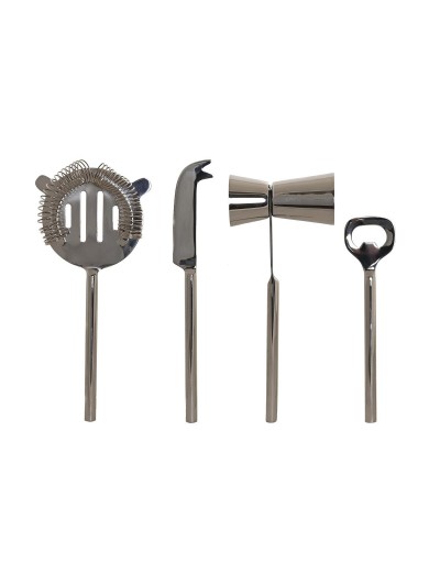 Cocktail Set DKD Home Decor 37 x 9 x 18 cm Silver Stainless steel