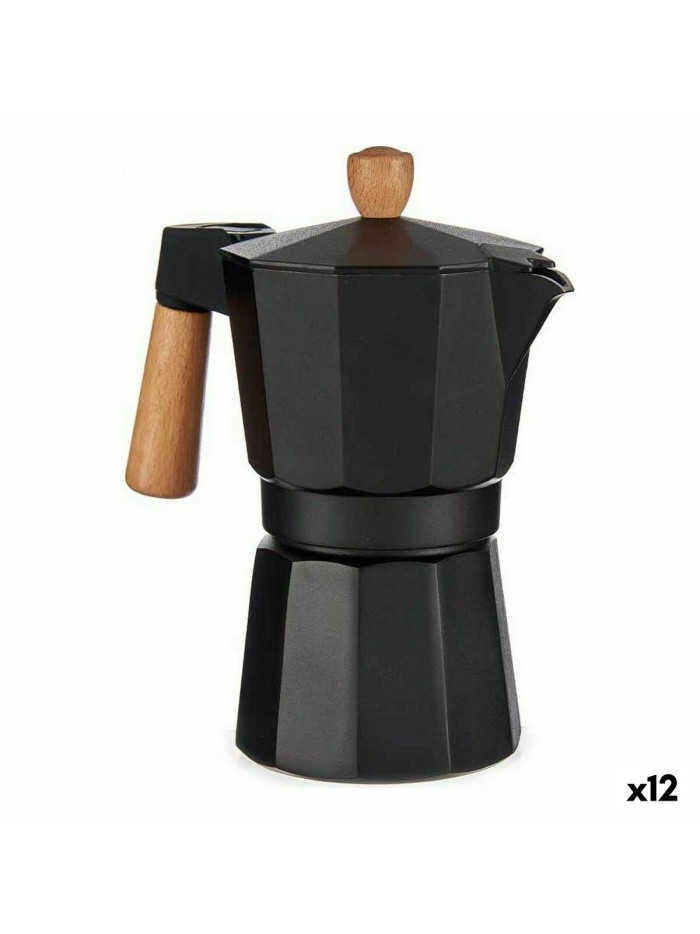 Cafetière Italienne A611BQ-6 T Marron Noir Bois Aluminium 300 ml (12 Unités)