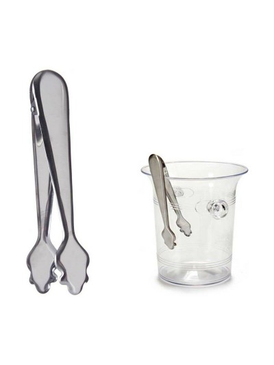 Pinzas para Hielo 18,5 x 3,5 x 6 cm Plateado Acero Inoxidable (12 Unidades)