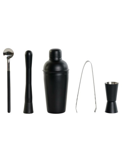 Cocktail Set DKD Home Decor Black Stainless steel 500 ml 8 x 8 x 20 cm