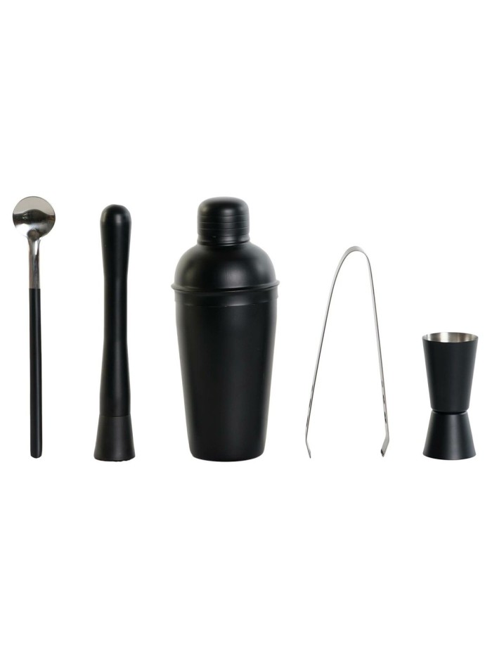 Cocktail Set DKD Home Decor Black Stainless steel 500 ml 8 x 8 x 20 cm