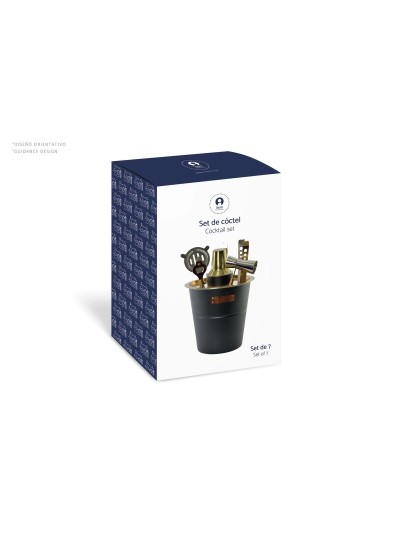Set de Coctelería DKD Home Decor Negro Acero Inoxidable 500 ml 8 x 8 x 20 cm