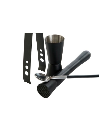 Set de Coctelería DKD Home Decor Negro Acero Inoxidable 500 ml 8 x 8 x 20 cm