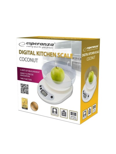 Báscula de Cocina Esperanza EKS007 Blanco 5 kg