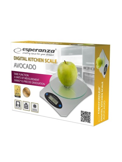 Báscula de Cocina Esperanza EKS006 Plateado 5 kg