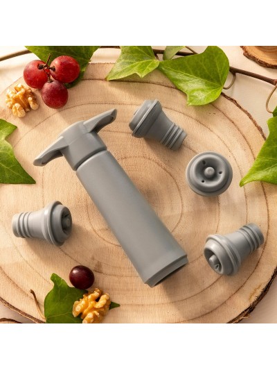 Bomba de Vacío y Tapones para Vino Winuum InnovaGoods (4 tapones)