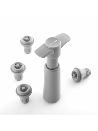 Bomba de Vacío y Tapones para Vino Winuum InnovaGoods (4 tapones)