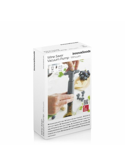 Pompe à vide et bouchons à vin Winuum InnovaGoods (4 bouchons)