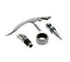 Set de Accesorios para Vino Versa Acero Polipiel