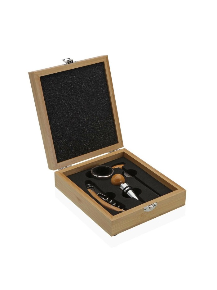 Set of Wine Accessories Versa Bamboo Steel