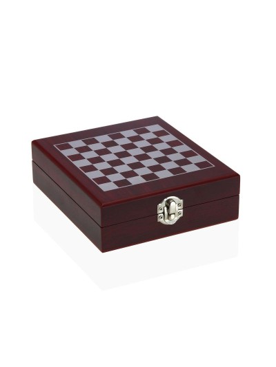 Set of Wine Accessories Versa Chess Crystal ABS MDF Wood 16,8 x 5,1 x 14,78 cm