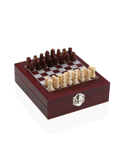 Set of Wine Accessories Versa Chess Crystal ABS MDF Wood 16,8 x 5,1 x 14,78 cm