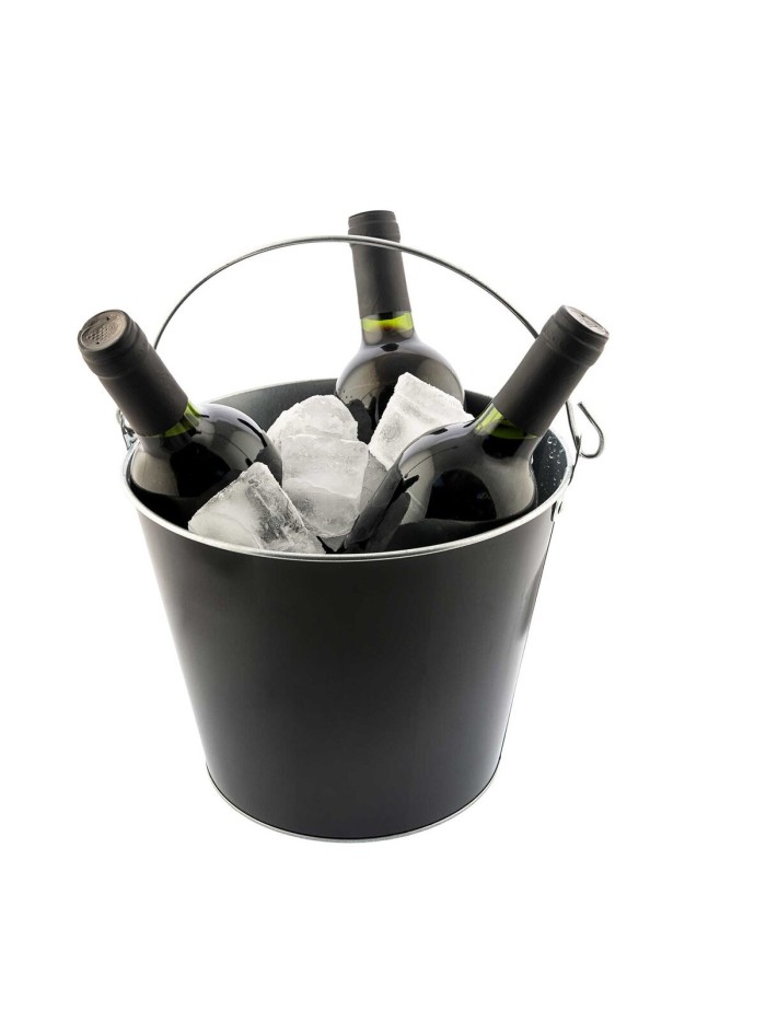 Sceau à Glace Koala   Avec poignée Noir Métal 5 L