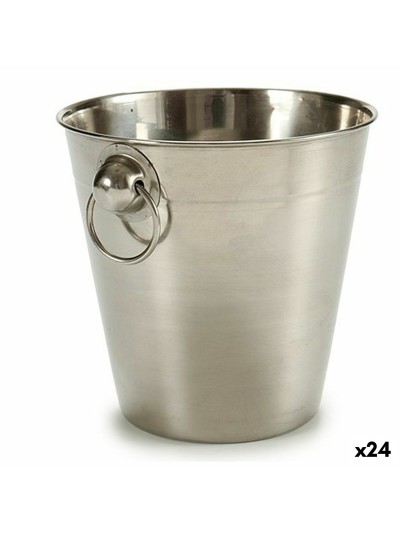 Ice Bucket Silver Stainless steel 1 L 12 x 12 x 12 cm (24 Units)
