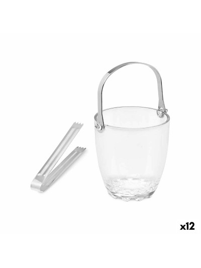 Ice Bucket Transparent Metal Glass 800 ml (12 Units)