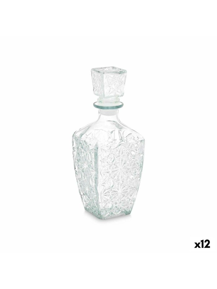 Glass Bottle Liqueur Stars Transparent 900 ml (12 Units)