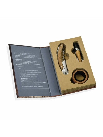Set of Wine Accessories Andrea House cc66178 Wood Stainless steel 3 Pieces